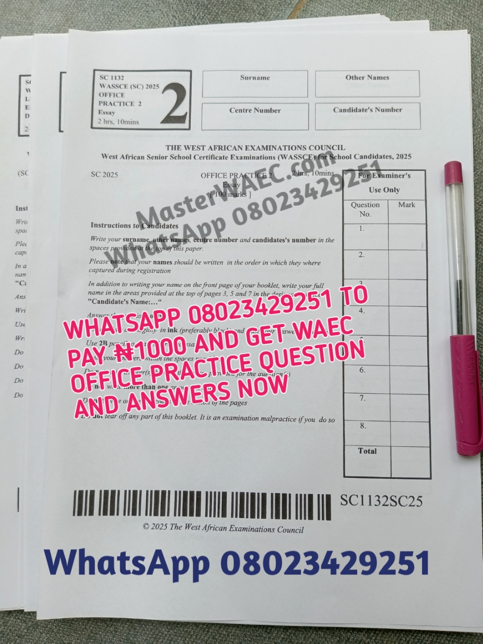 2025 WAEC Office Practice Questions And Answers Expo