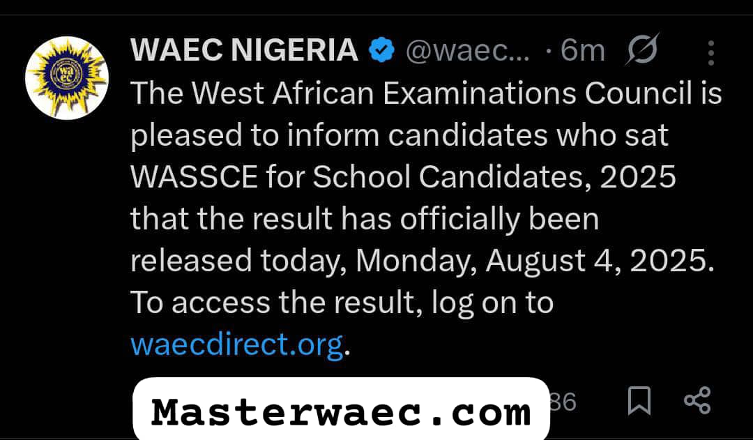 WAEC results 2025